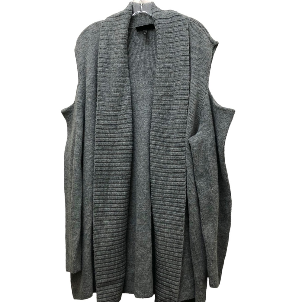 Lane Bryant Cold-Shoulder Long Sleeve Shawl Collar Cardigan W Size 22/24 Gray